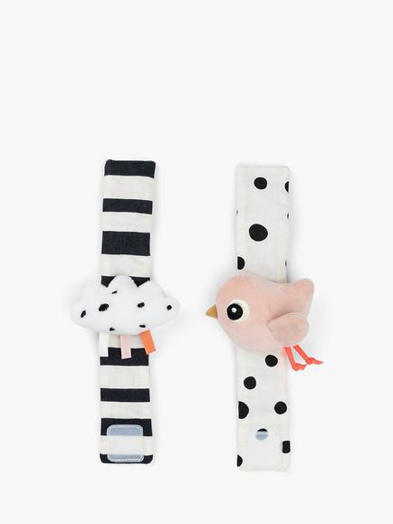 Done by Deer Happy Clouds Wrist Rattle Set, Pack of 2, Powder - view 2, Powder