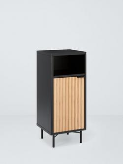 John Lewis Ridge Single Towel Cupboard, Black, 