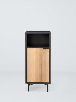 John Lewis Ridge Single Towel Cupboard, Black - view 2, 