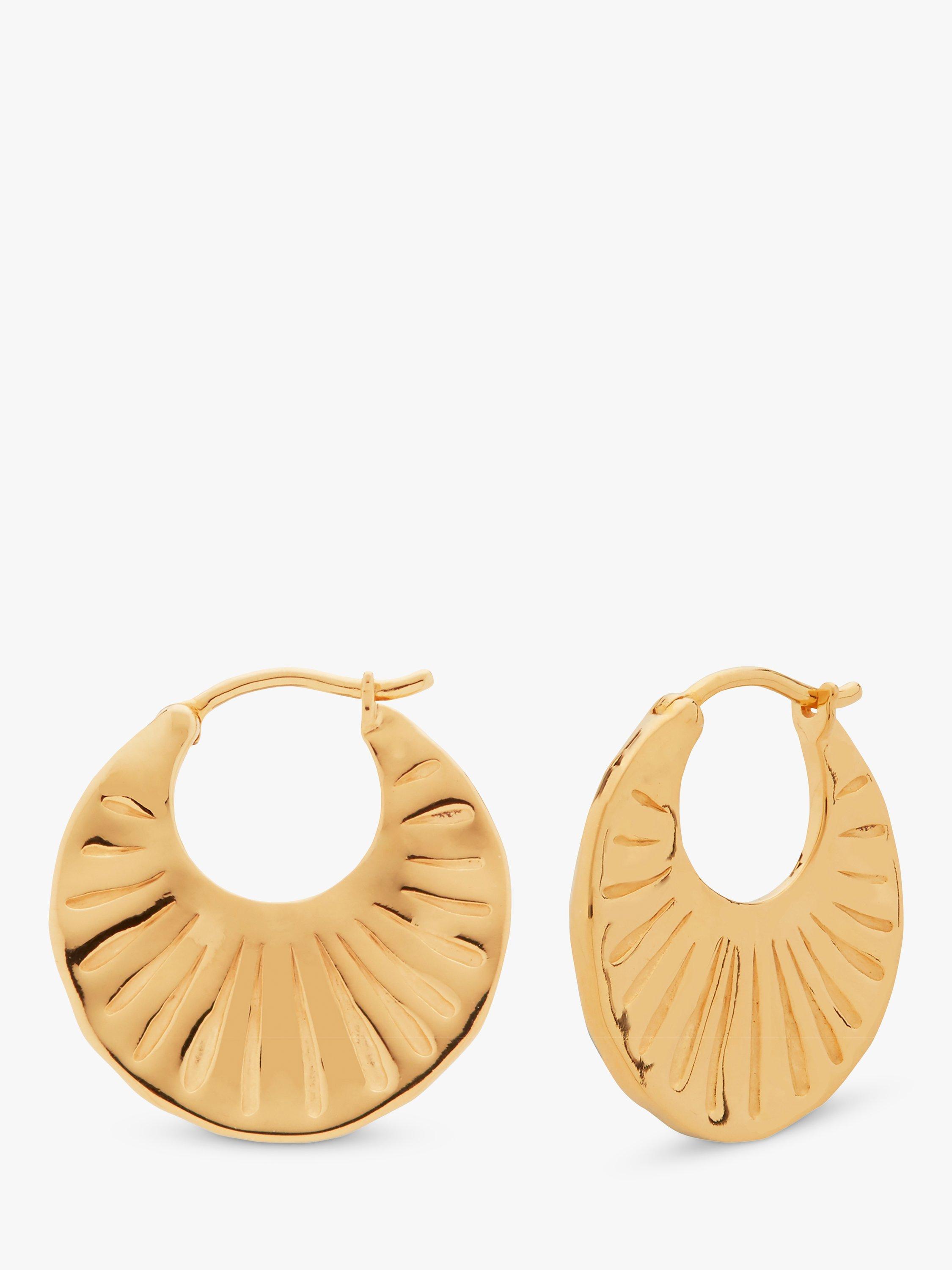 Product image 1 of 6, which shows Monica Vinader Talisman Hoop Earrings, Gold