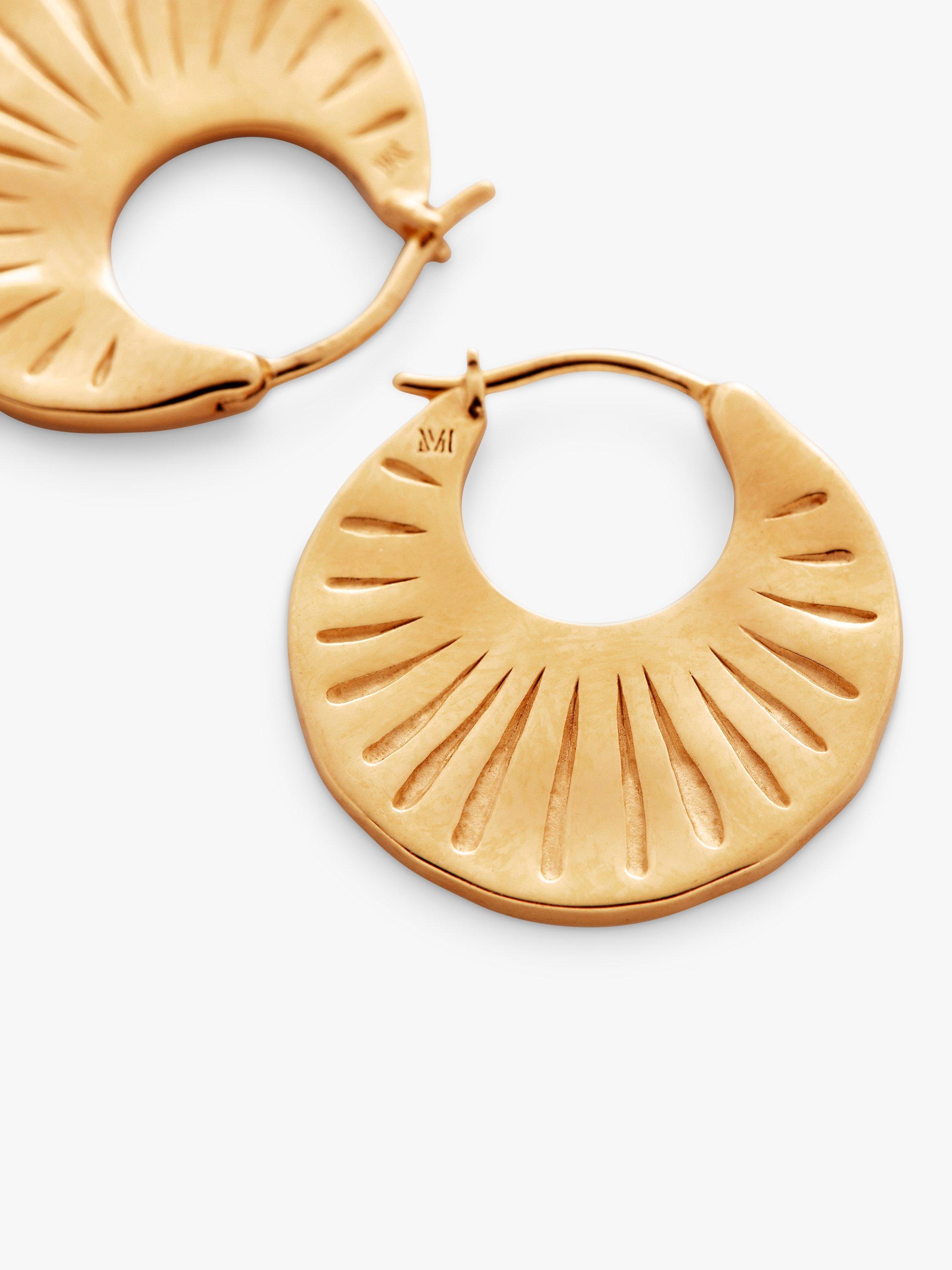 Product image 2 of 6, which shows Monica Vinader Talisman Hoop Earrings, Gold