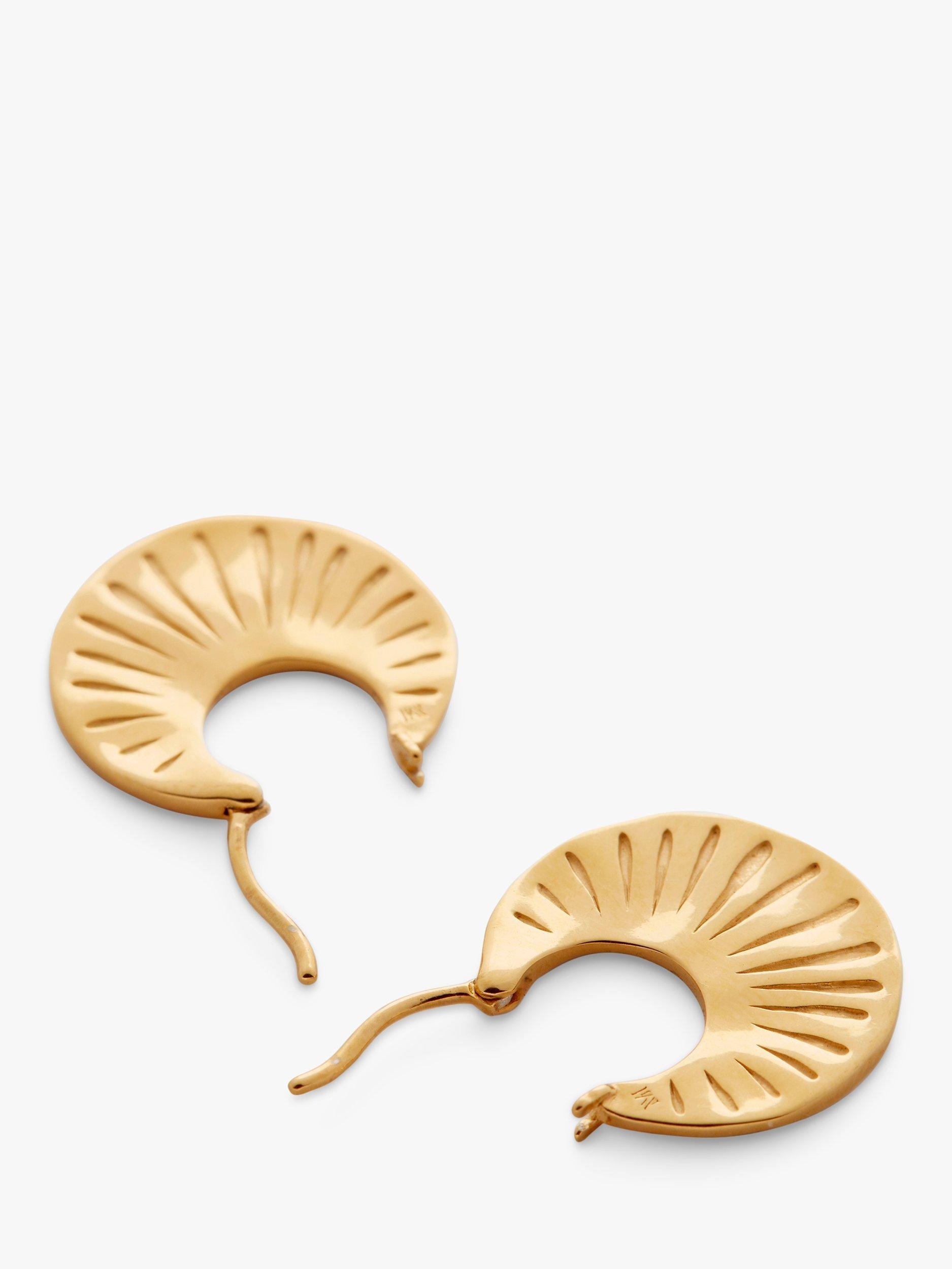 Product image 3 of 6, which shows Monica Vinader Talisman Hoop Earrings, Gold