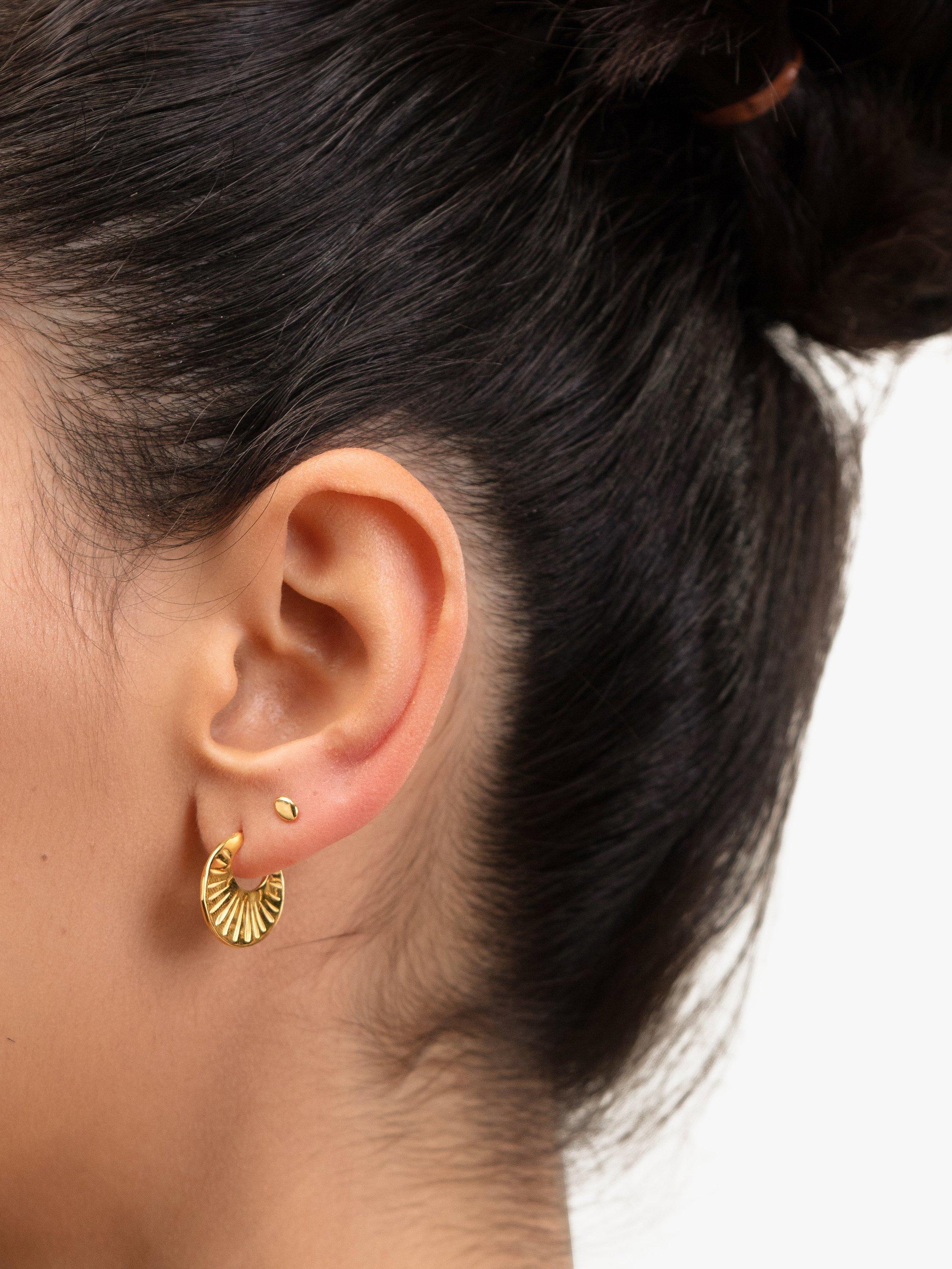 Product image 4 of 6, which shows Monica Vinader Talisman Hoop Earrings, Gold