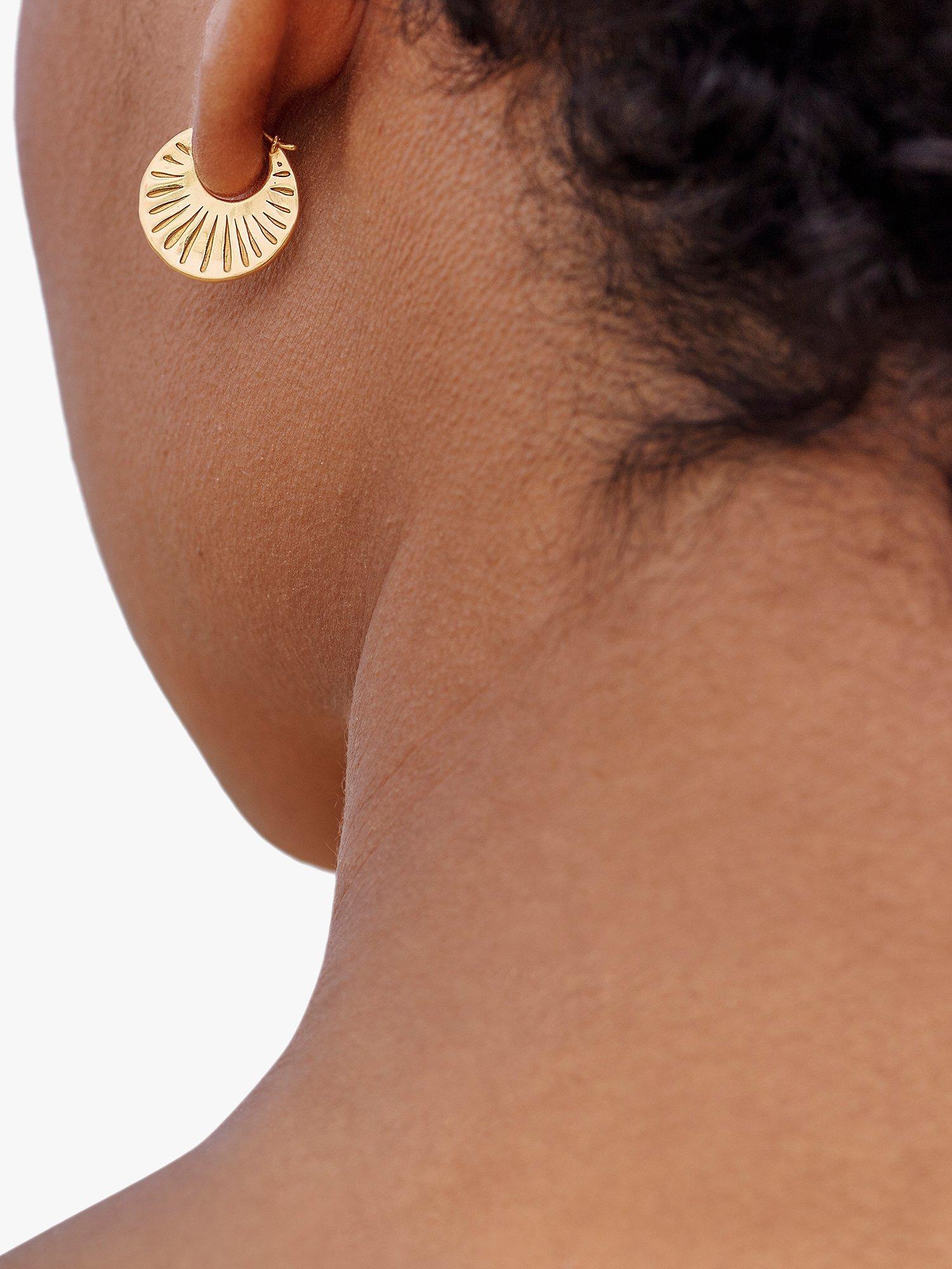 Product image 5 of 6, which shows Monica Vinader Talisman Hoop Earrings, Gold
