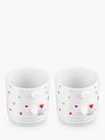 Le Creuset Stoneware Mini Hearts Mug, Set of 2, 350ml, White/Pink