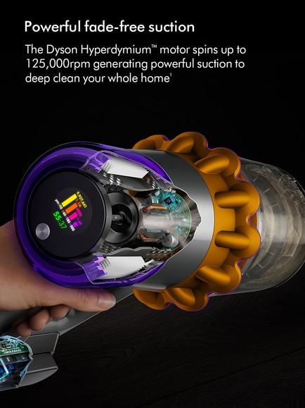 Dyson V15 Detect Absolute Cordless Vacuum Cleaner, Yellow/Nickel - view 2, Yellow/Nickel