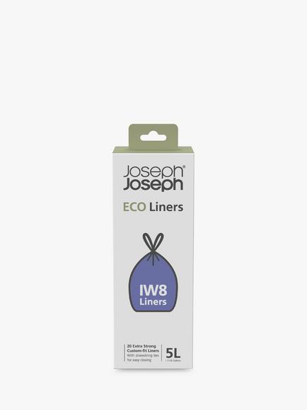 Joseph Joseph Intelligent Waste IW8 Eco Bin Liners, Pack of 20, 5L, Grey