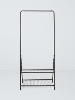 John Lewis Folding Metal Clothes Rail, Black - view 2, Black