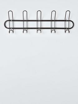 John Lewis Metal 5 Hook Rack, Black, Black