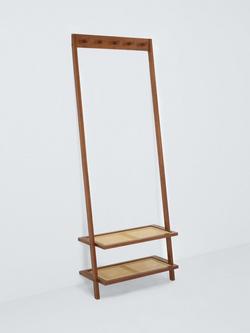 John Lewis Poly Rattan and Bamboo Leaning Clothes Rail, Cherry Wood, Cherry