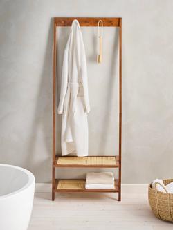 John Lewis Poly Rattan and Bamboo Leaning Clothes Rail, Cherry Wood - view 2, Cherry