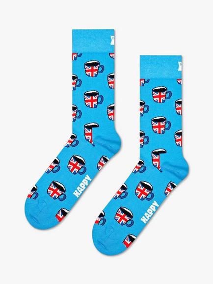 Happy Socks British Tea Socks, Blue/Multi, Blue/Multi