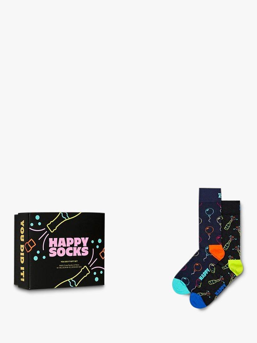 Happy Socks You Did It Sock Gift Set, Pack of 2, Black/Multi