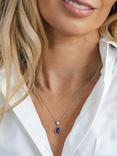 Kit Heath Coast Pebble And Lapis Lazuli Gemstone Necklace, Silver