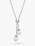 Kit Heath Freshwater Pearl And Silver Pebbles Necklace, Silver