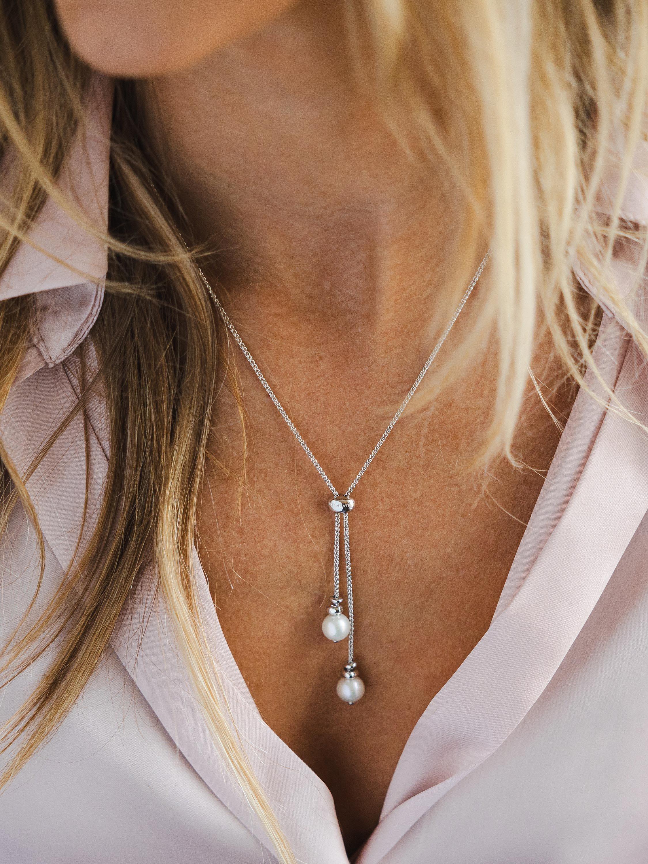 Kit Heath Freshwater Pearl And Silver Pebbles Necklace Silver