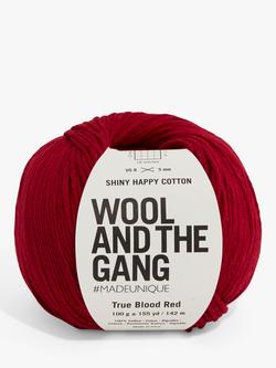 Wool And The Gang Shiny Happy Cotton Knitting and Crochet Yarn, 100g, True Blood