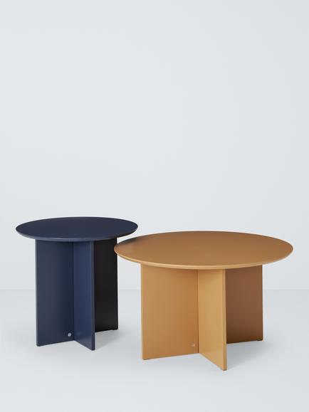 John Lewis Tuck Side Table, Set of 2, Navy/Natural - view 2, 