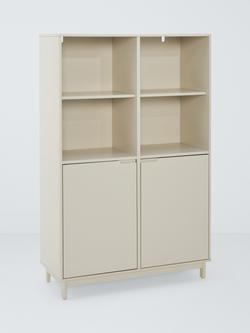 John Lewis Format Wide Bookcase, Greige, 