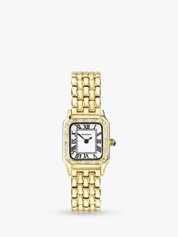 Sekonda Women's Monica Crystal Rectangle Dial Bracelet Strap Watch, Gold