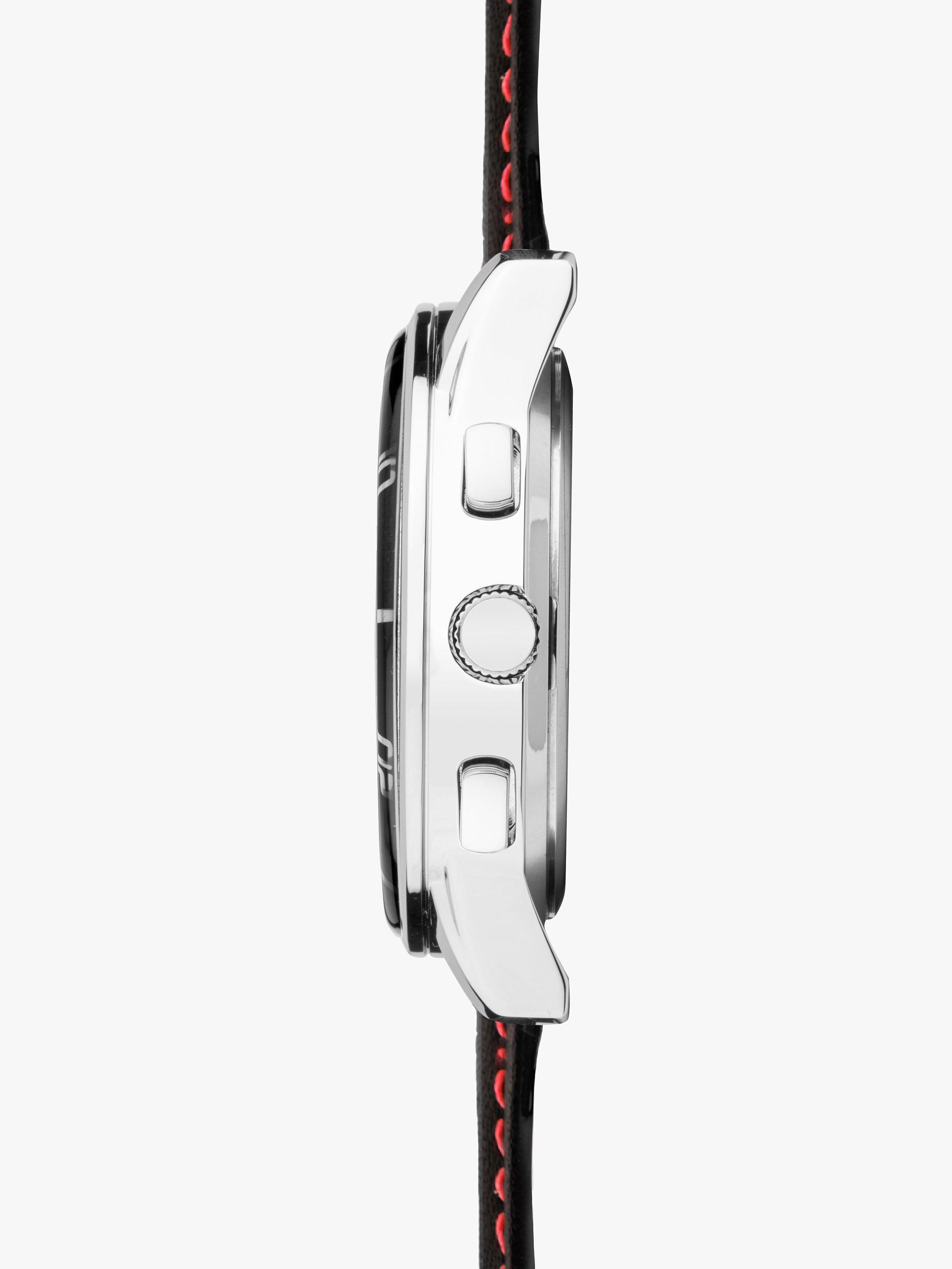 Product image 4 of 6, which shows Sekonda 30206 Men's Midnight Chronograph Leather Strap Watch, Black