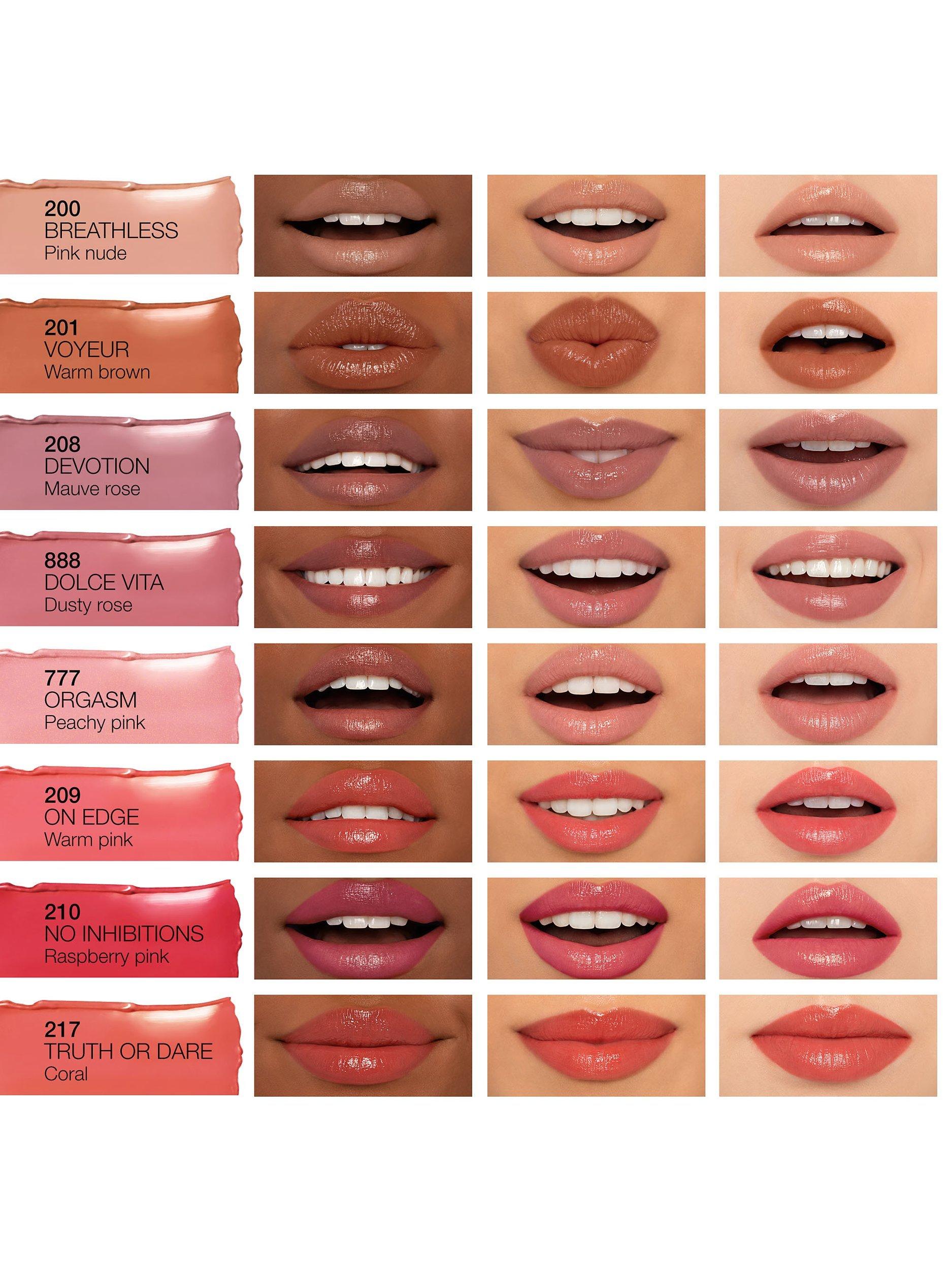 Product image 4 of 8, which shows NARS Afterglow Sensual Shine Lipstick, No Inhibitions