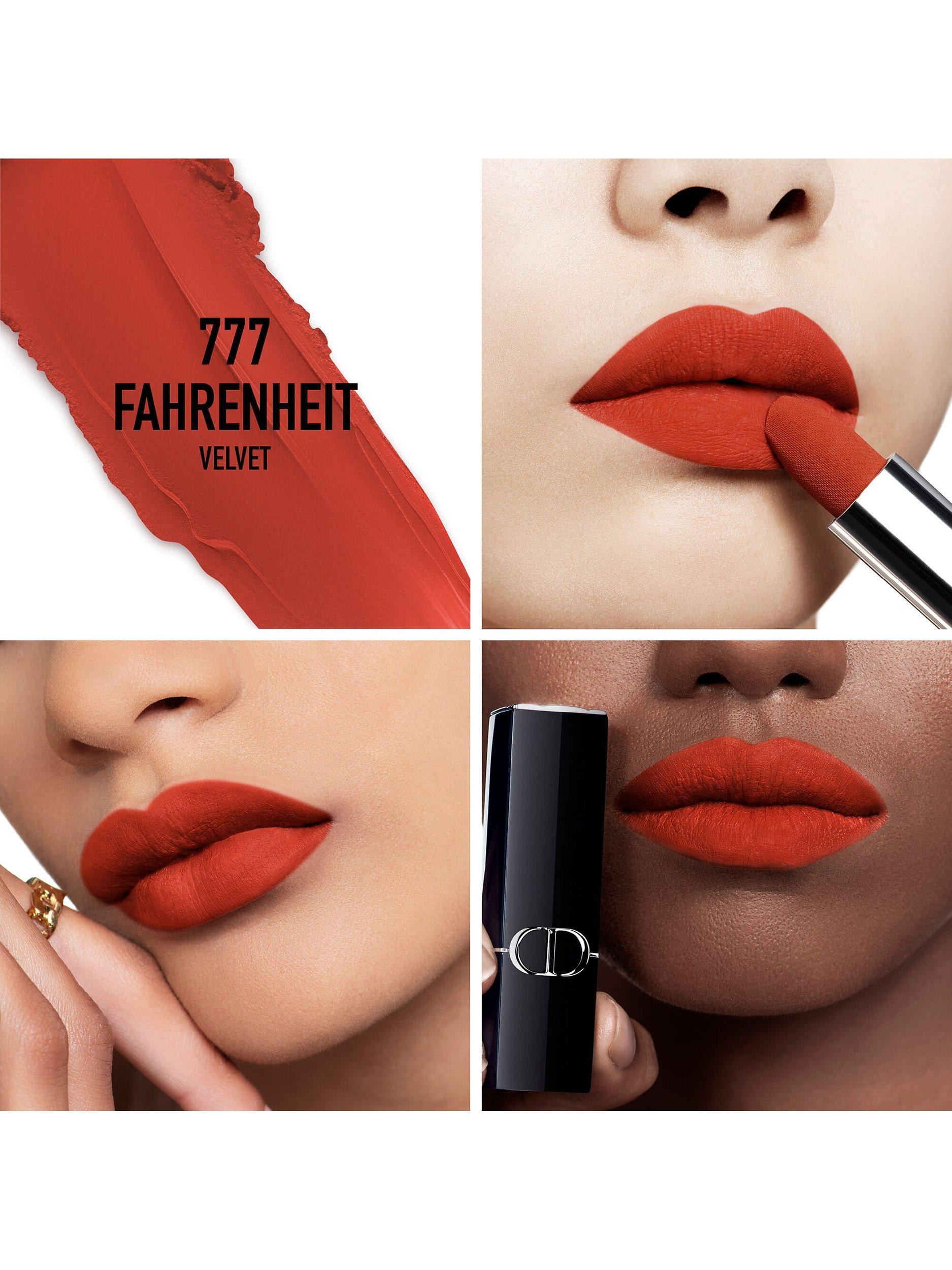 Product image 2 of 8, which shows DIOR Rouge Dior Couture Colour Lipstick Refill - Velvet Finish, 777 Fahrenheit