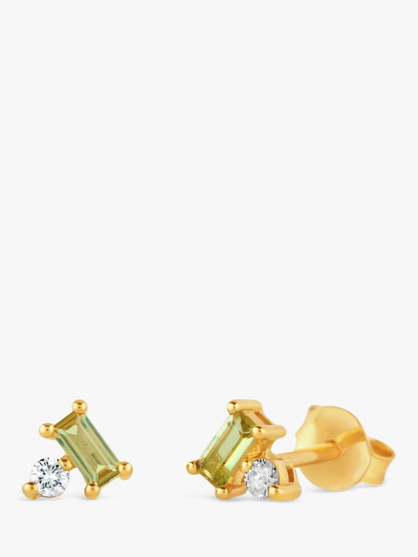 Dinny Hall Shuga Gemstone Baguette & Created Diamond Stud Earrings, Gold/Green