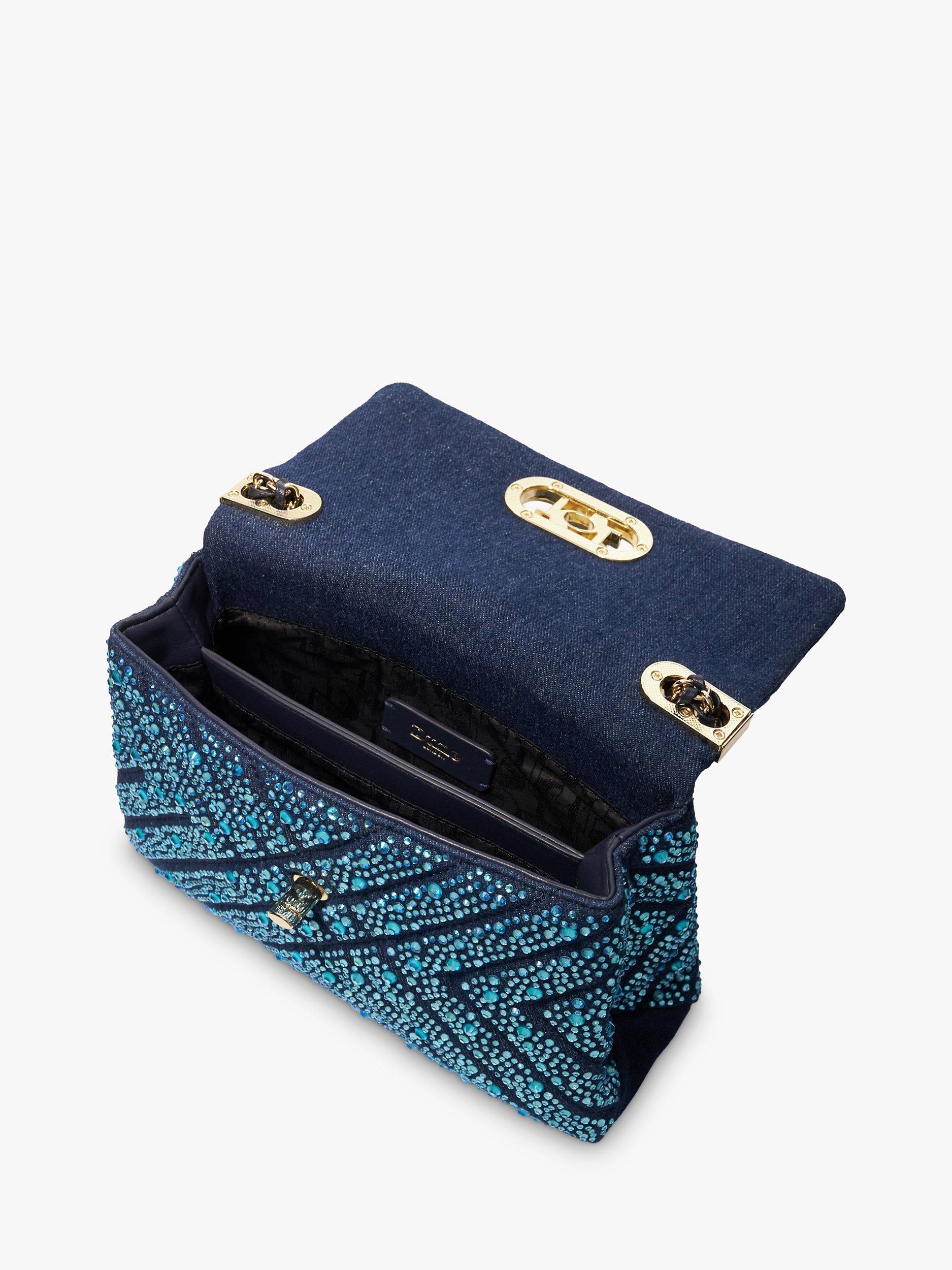Product image 3 of 5, which shows Dune London Regent Embellished Shoulder Bag, Blue