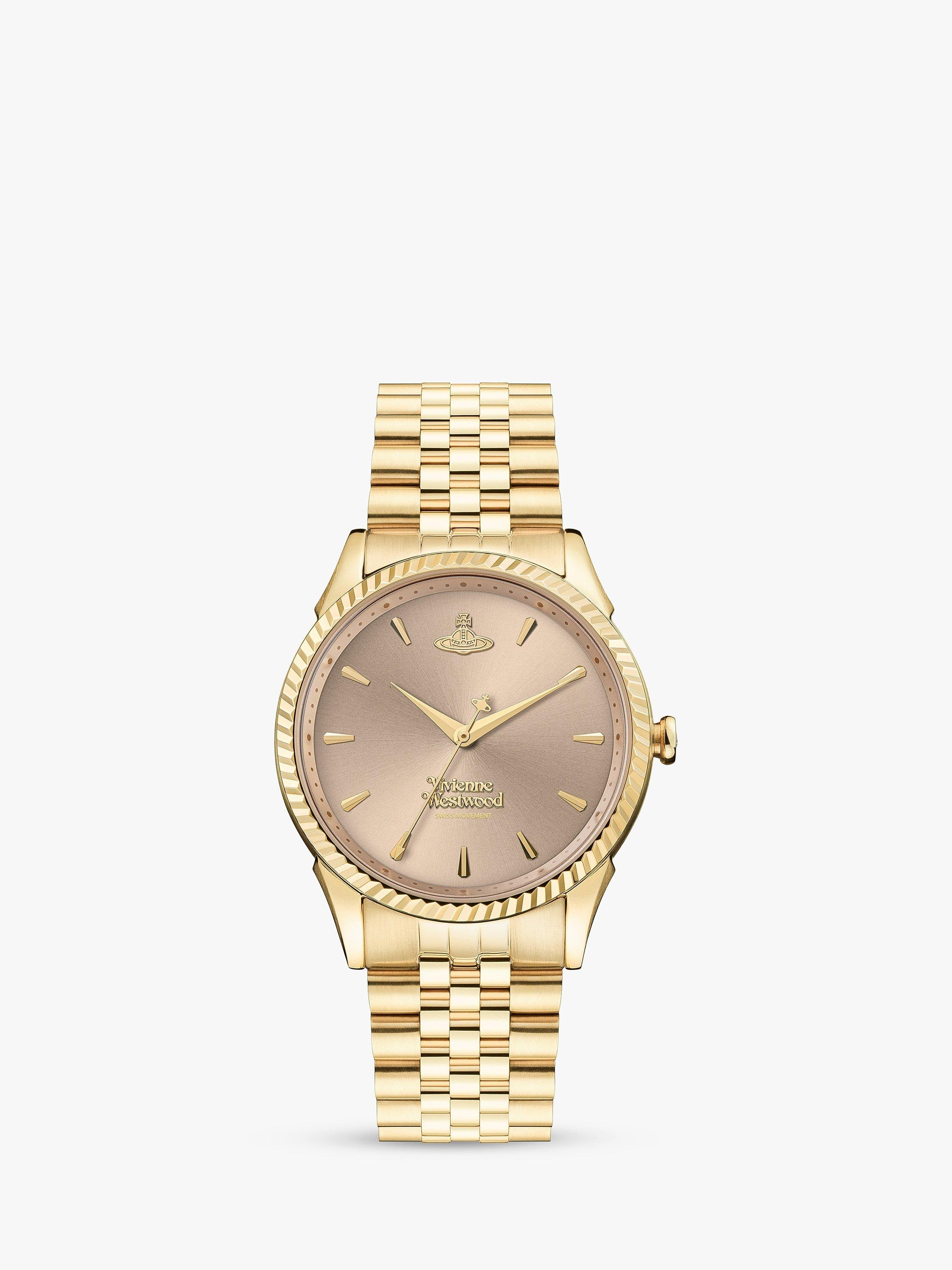 Product image 1 of 6, which shows Vivienne Westwood VV240CPSG Women's Seymour Bracelet Strap Watch, Gold VV240PKGD