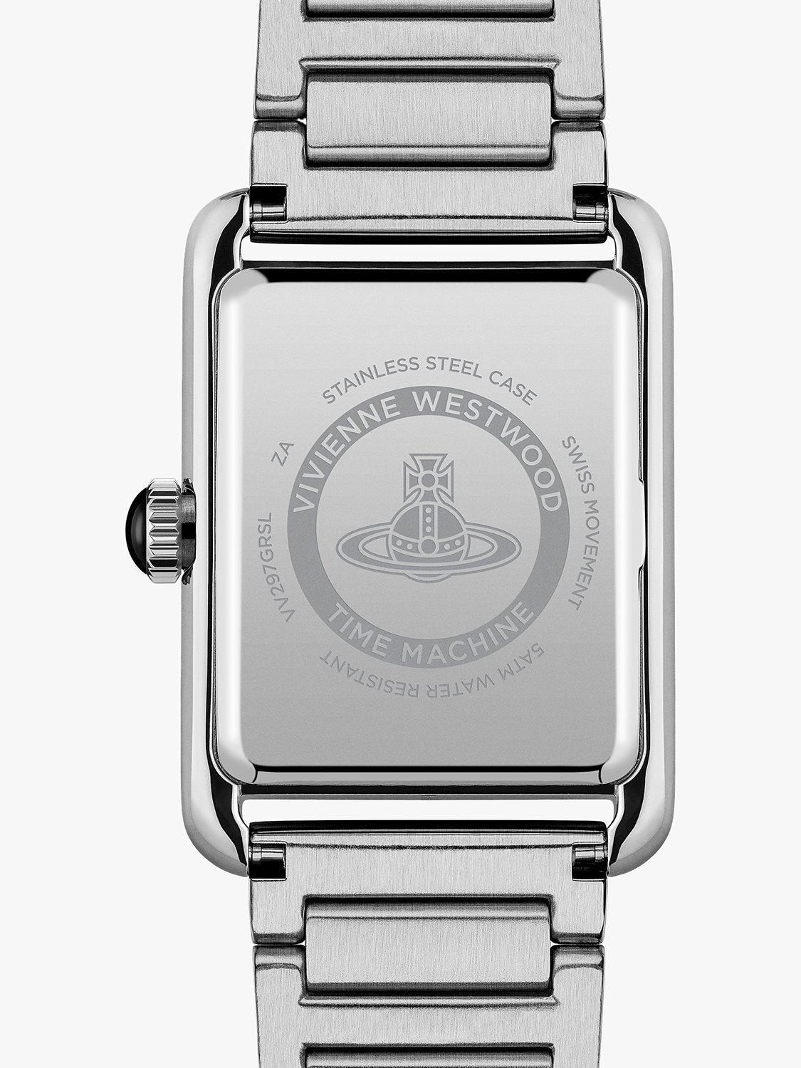 Product image 5 of 6, which shows Vivienne Westwood Women's Shacklewell Rectangle Bracelet Strap Watch, Silver/Green