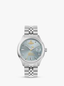 Vivienne Westwood Women's Little Camberwell Bracelet Strap Watch, Silver/Blue Vv311lblsl