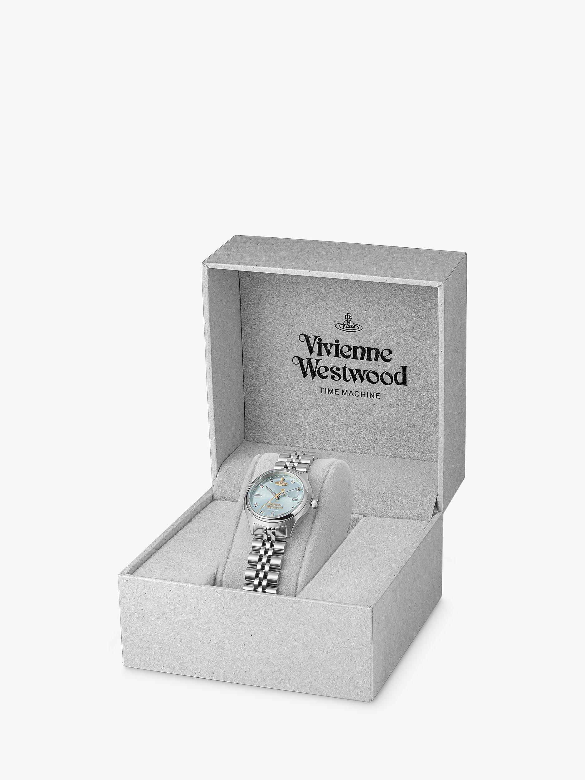 Product image 6 of 6, which shows Vivienne Westwood Women's Little Camberwell Bracelet Strap Watch, Silver/Blue VV311LBLSL