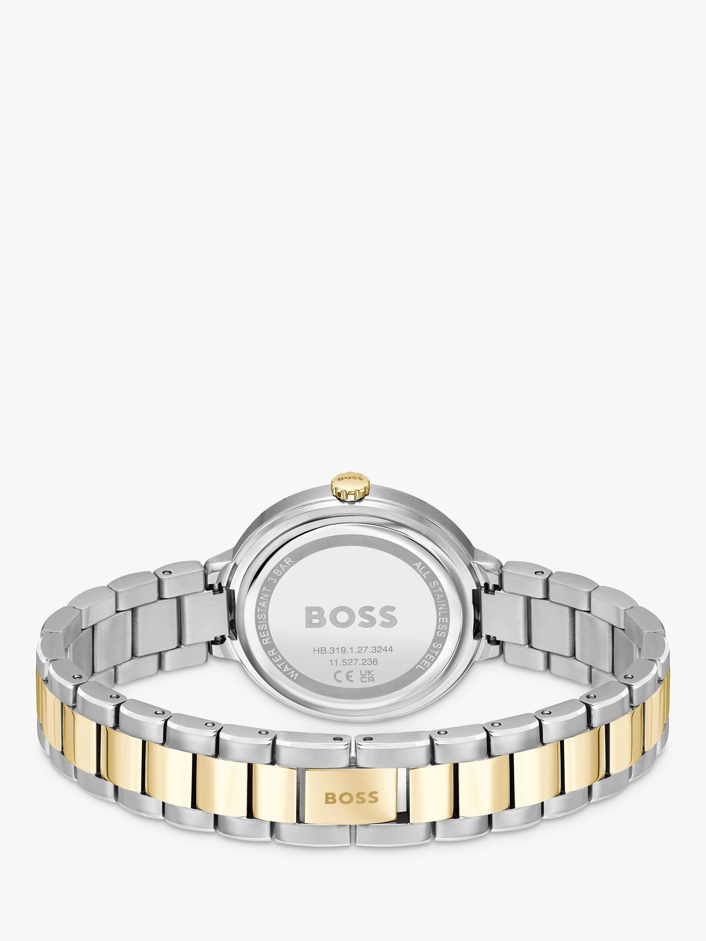 Product image 2 of 6, which shows HUGO BOSS 1502761 Women's Sena Monogram Dial Bracelet Strap Watch, Silver