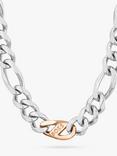 HUGO BOSS  Men's Rian Figaro Chain, Silver