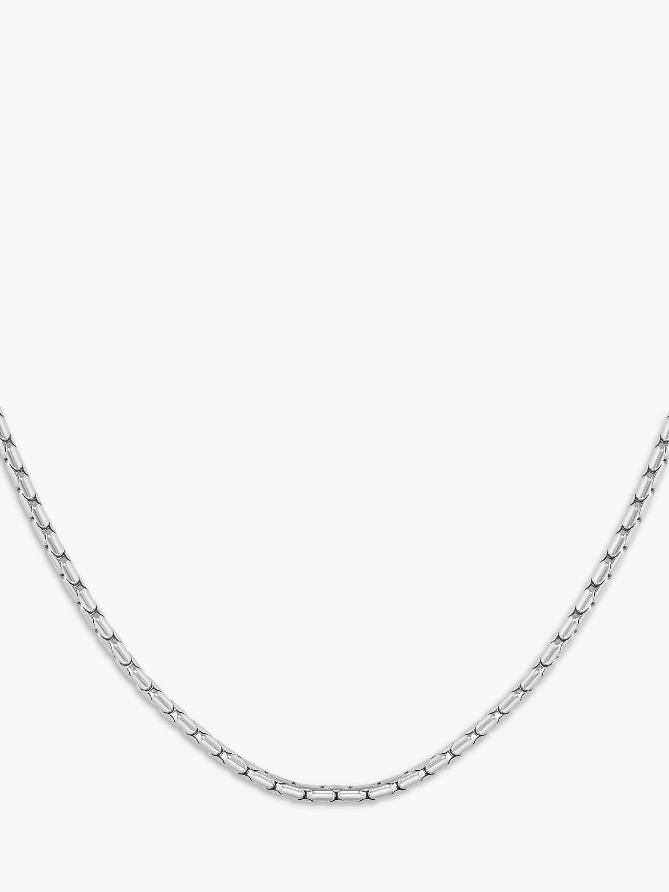 HUGO BOSS Men s Evan Chain Necklace Silver