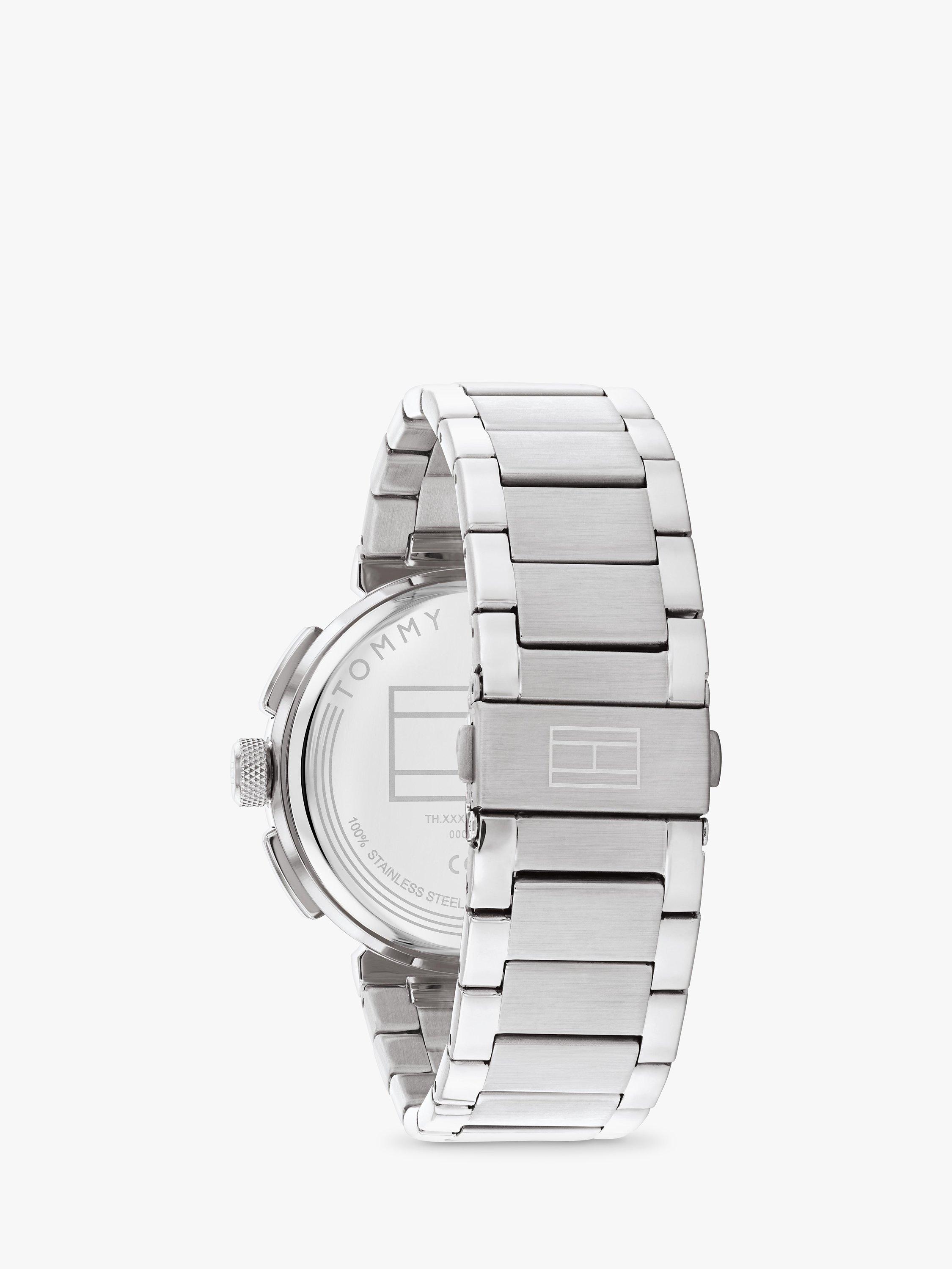Product image 3 of 6, which shows Tommy Hilfiger Men's Chronograph Bracelet Strap Watch, Silver