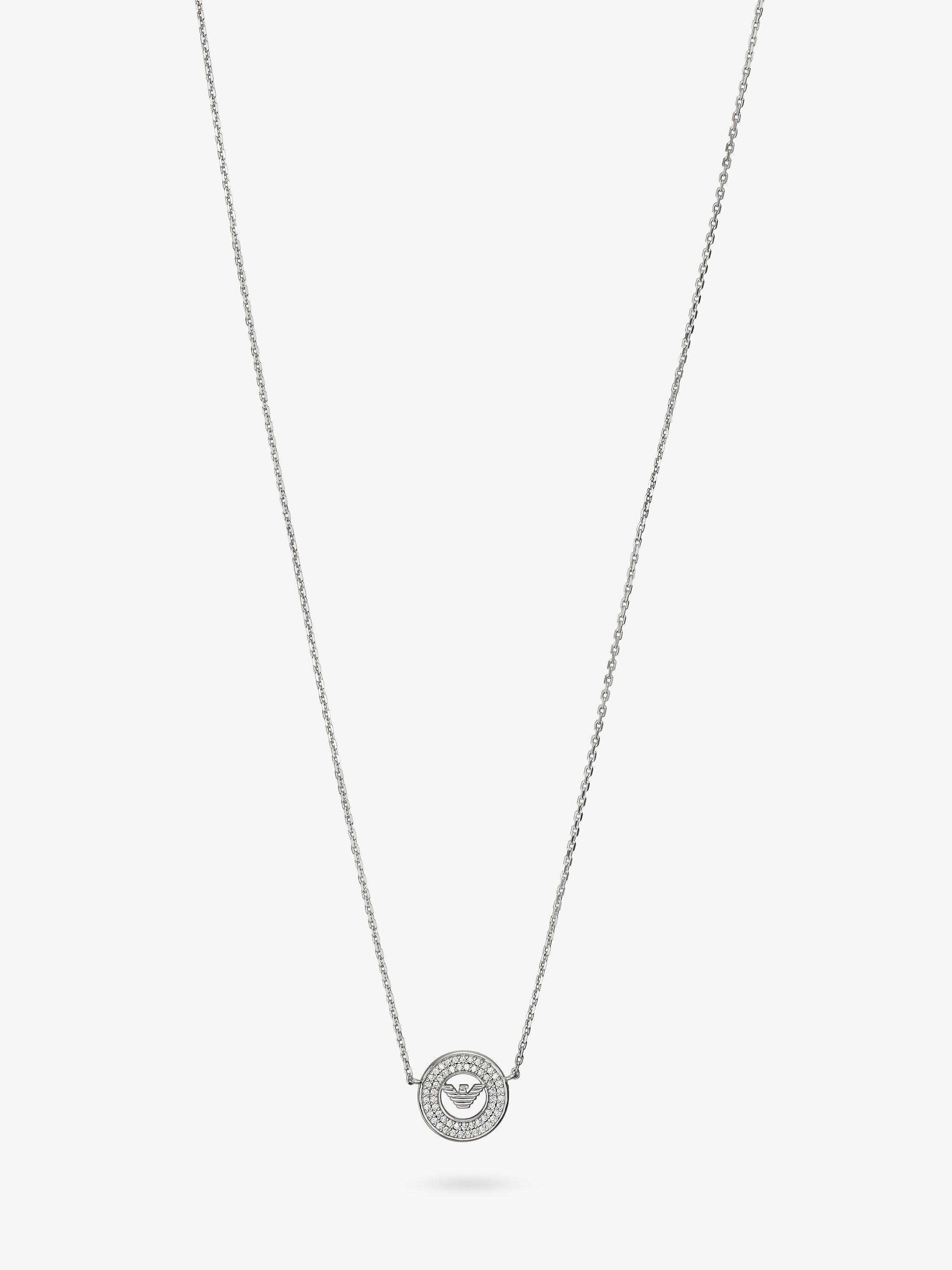 Product image 1 of 3, which shows Emporio Armani Logo Necklace, Silver
