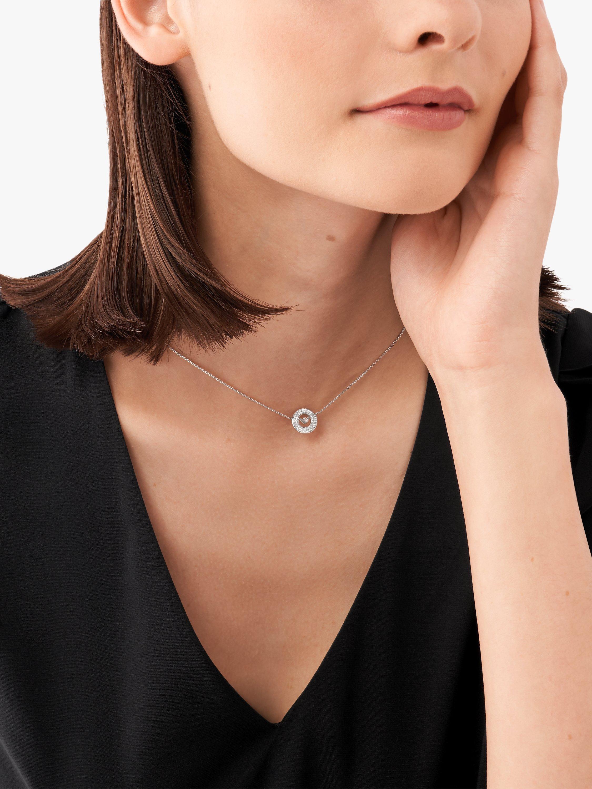 Product image 3 of 3, which shows Emporio Armani Logo Necklace, Silver