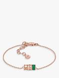 Emporio Armani Cubic Zirconia Barrel Charm Bracelet, Rose Gold