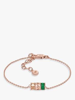Emporio Armani Cubic Zirconia Barrel Charm Bracelet, Rose Gold, Rose Gold