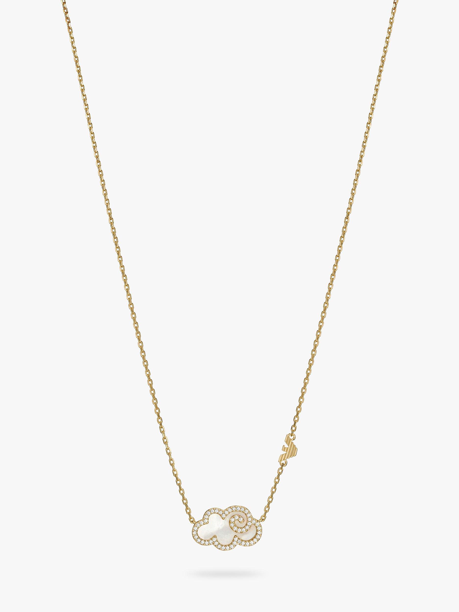 Emporio Armani Cloud Mother of Pearl Pendant Necklace/Gold