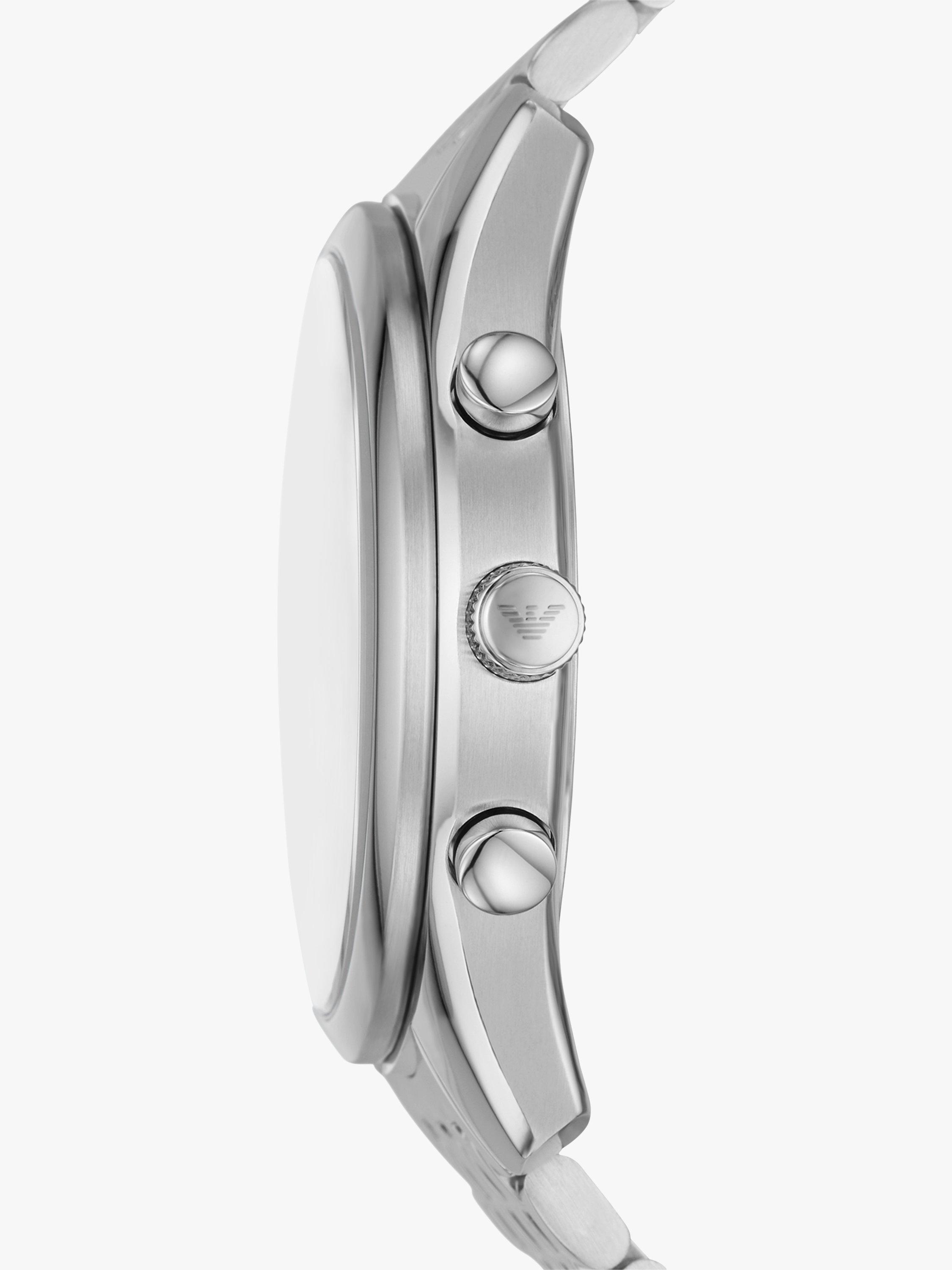 Product image 4 of 6, which shows Emporio Armani Men's Chronograph Bracelet Strap Watch, Silver/Green AR1581