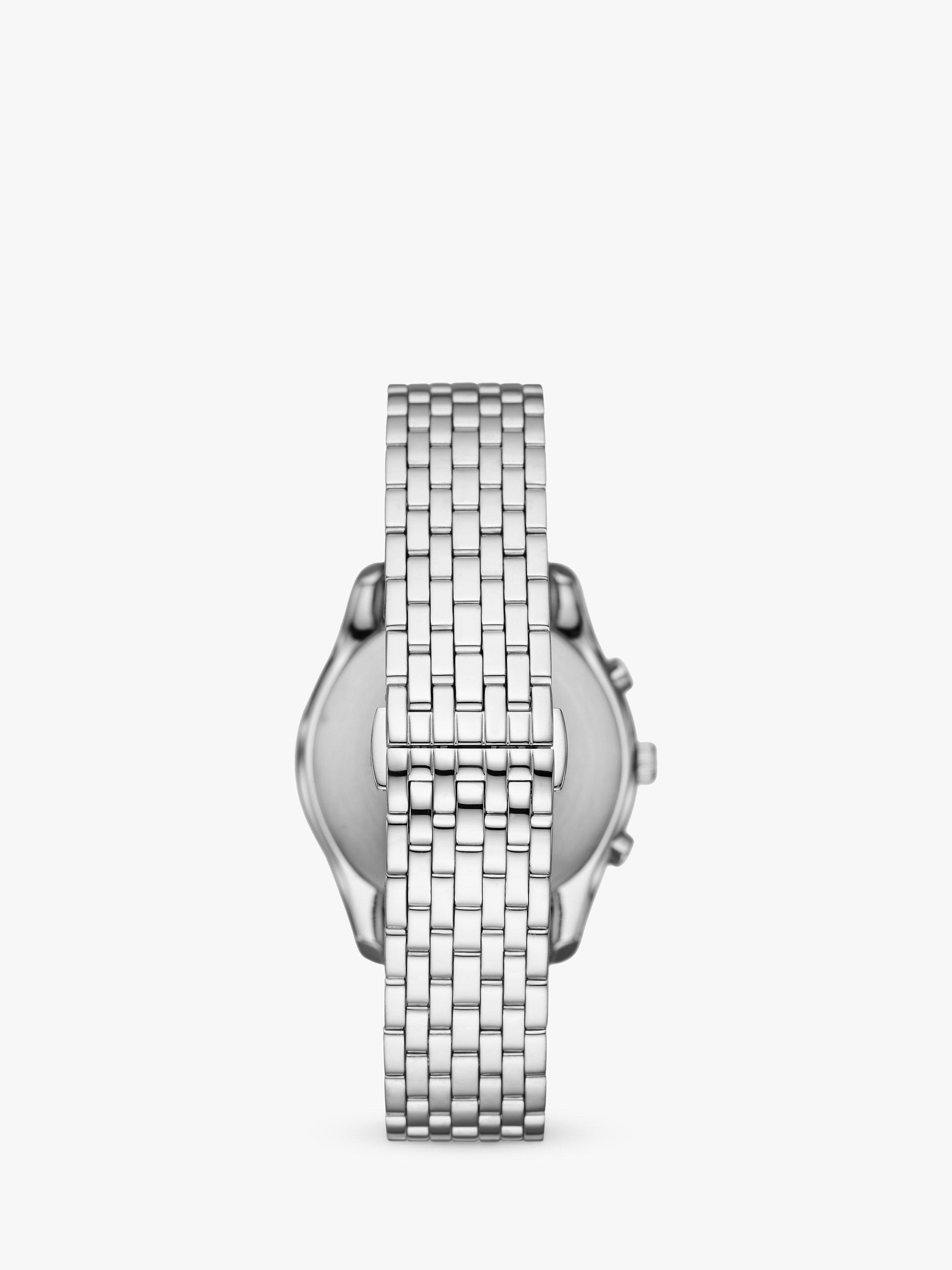 Product image 5 of 6, which shows Emporio Armani Men's Chronograph Bracelet Strap Watch, Silver/Green AR1581