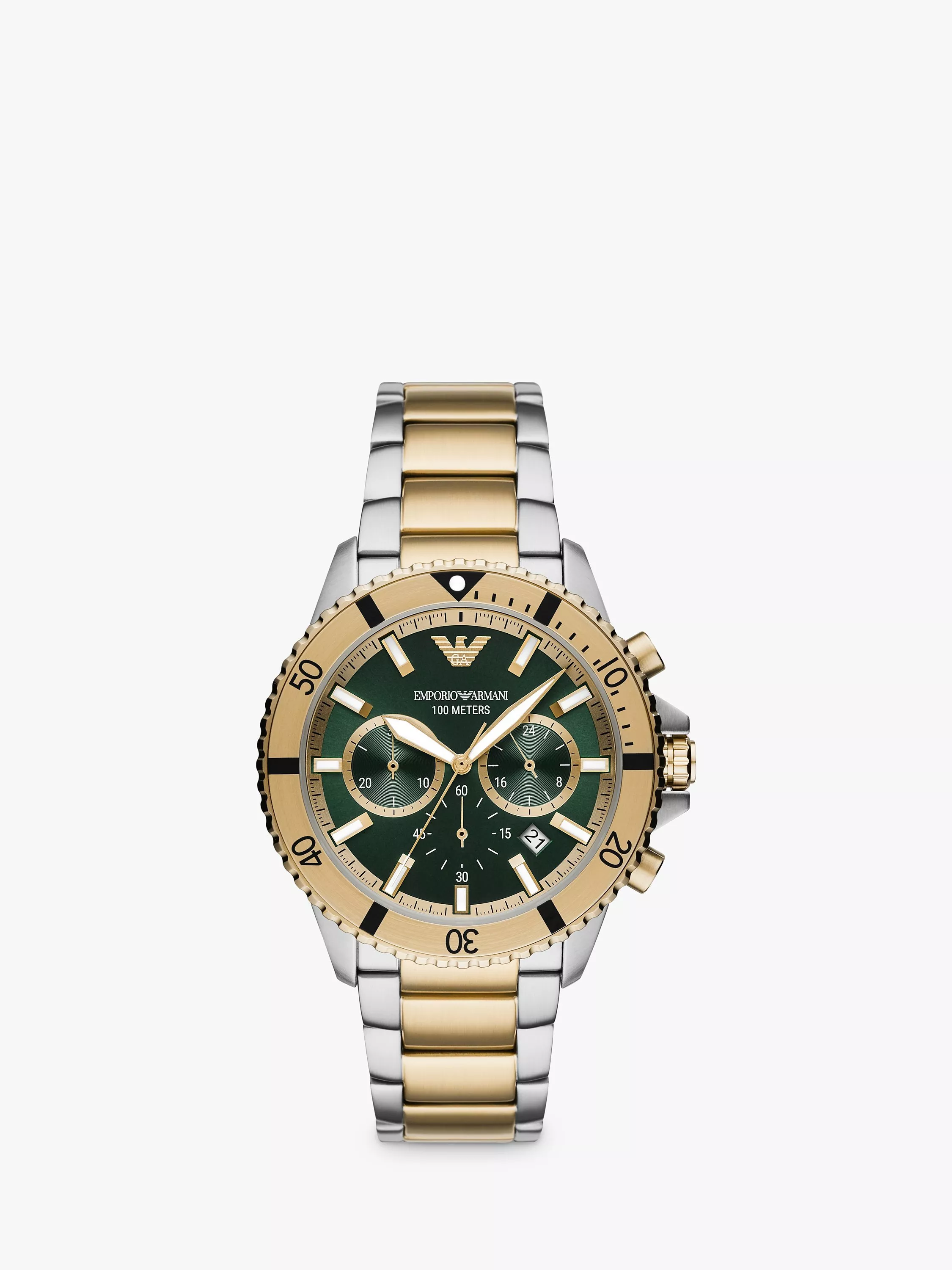 Silver and gold armani watch mens hot sale