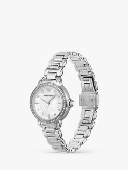 Emporio Armani Women's Crystal Bracelet Strap Watch - view 2, Silver AR11596