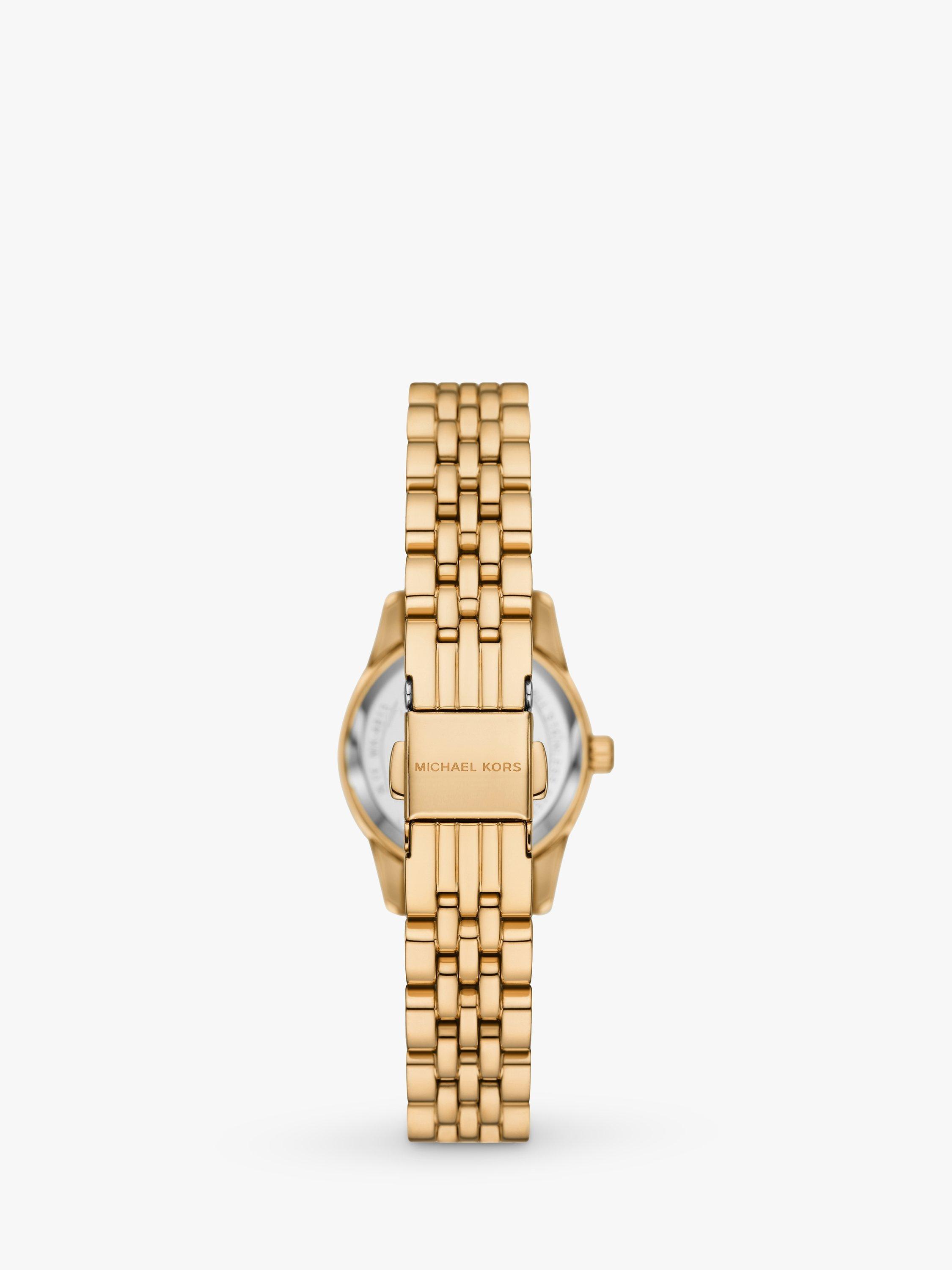 Product image 3 of 4, which shows Michael Kors MK4813 Women's Lexington Bracelet Strap Watch, Gold/Blue