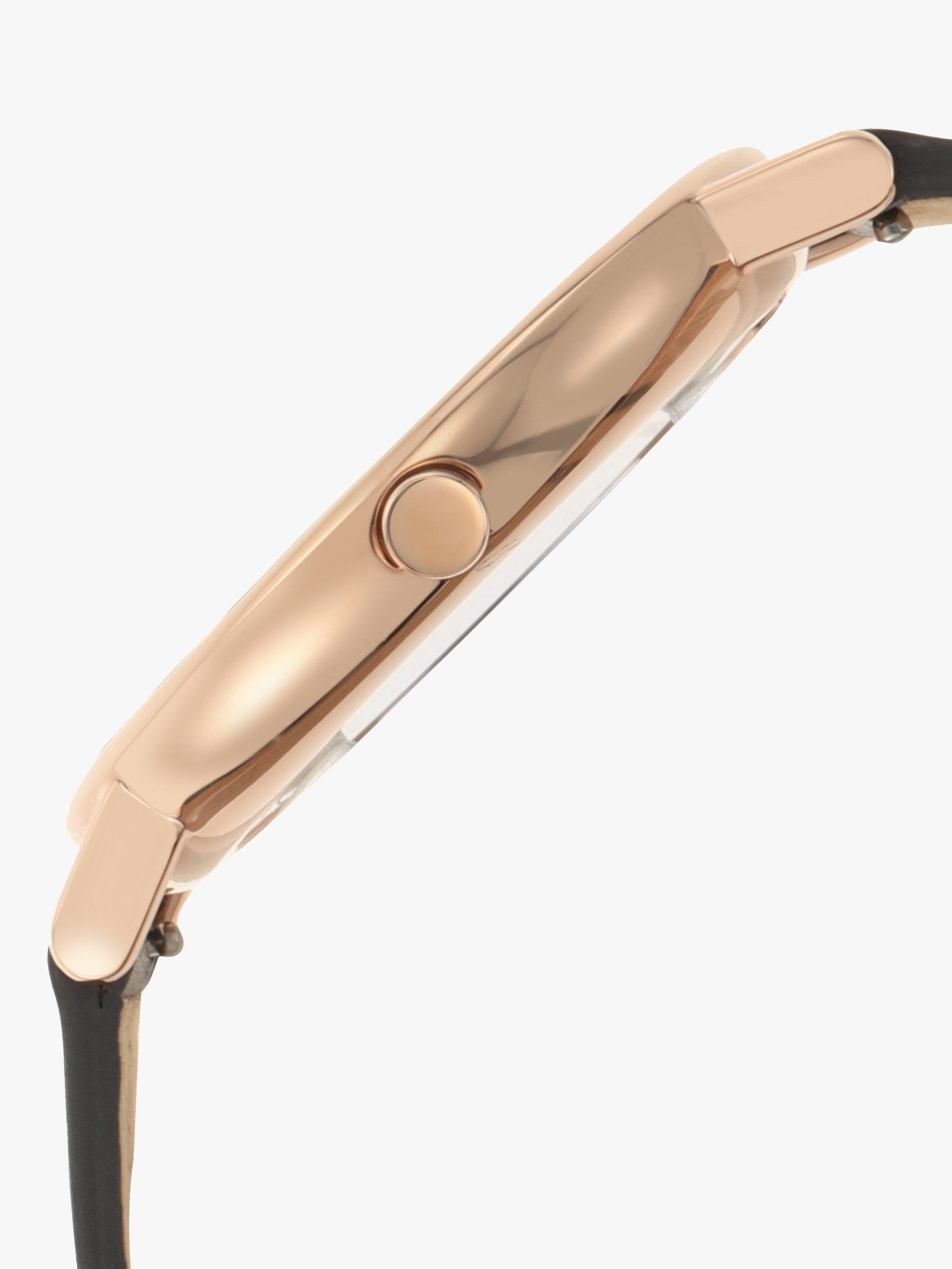 Product image 4 of 10, which shows Skagen Women's Signatur Leather Strap Watch, Rose Gold/Grey