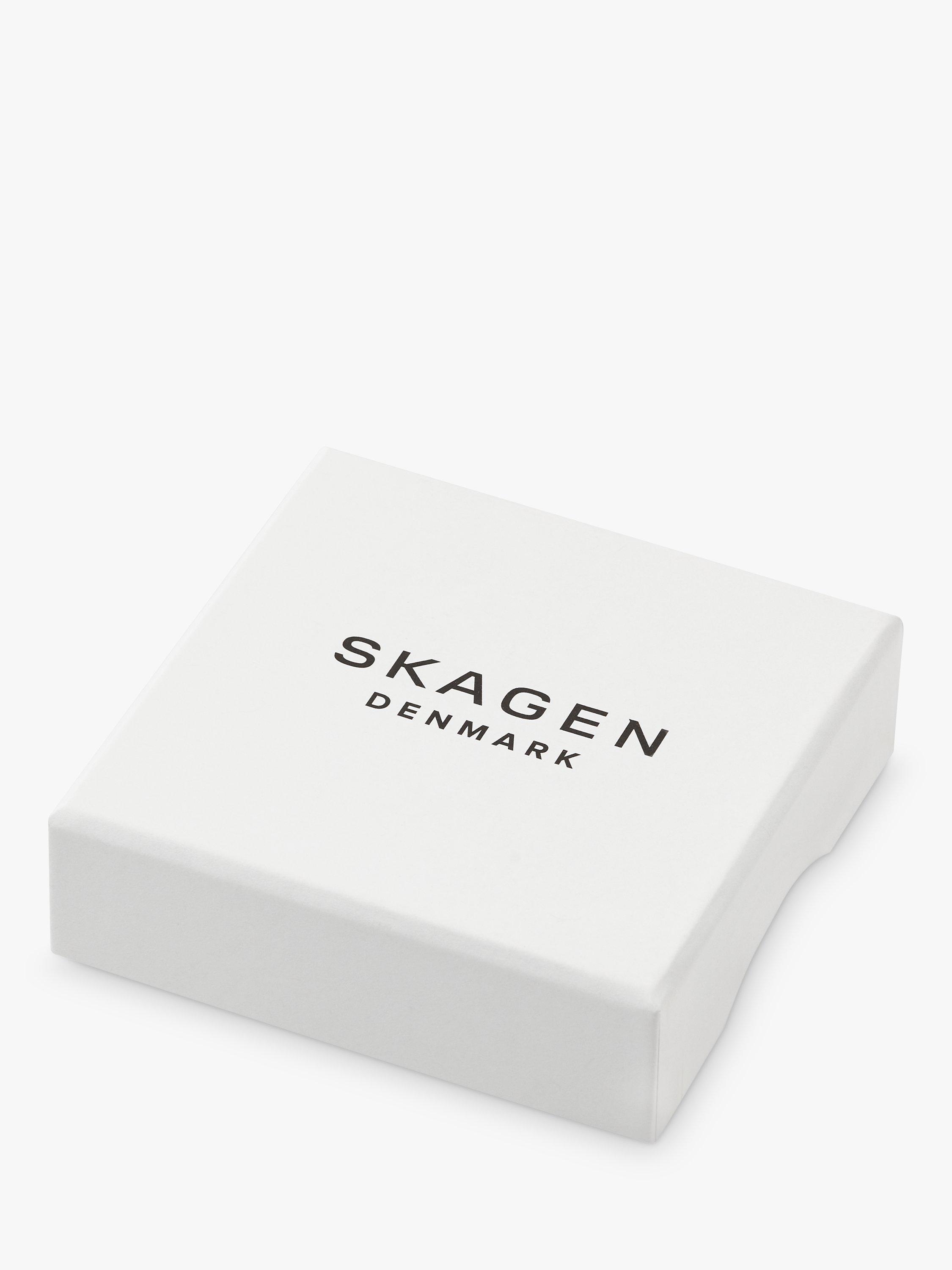 Product image 5 of 5, which shows Skagen Glass Stone Wave Cuff Bracelet, Silver/Blue