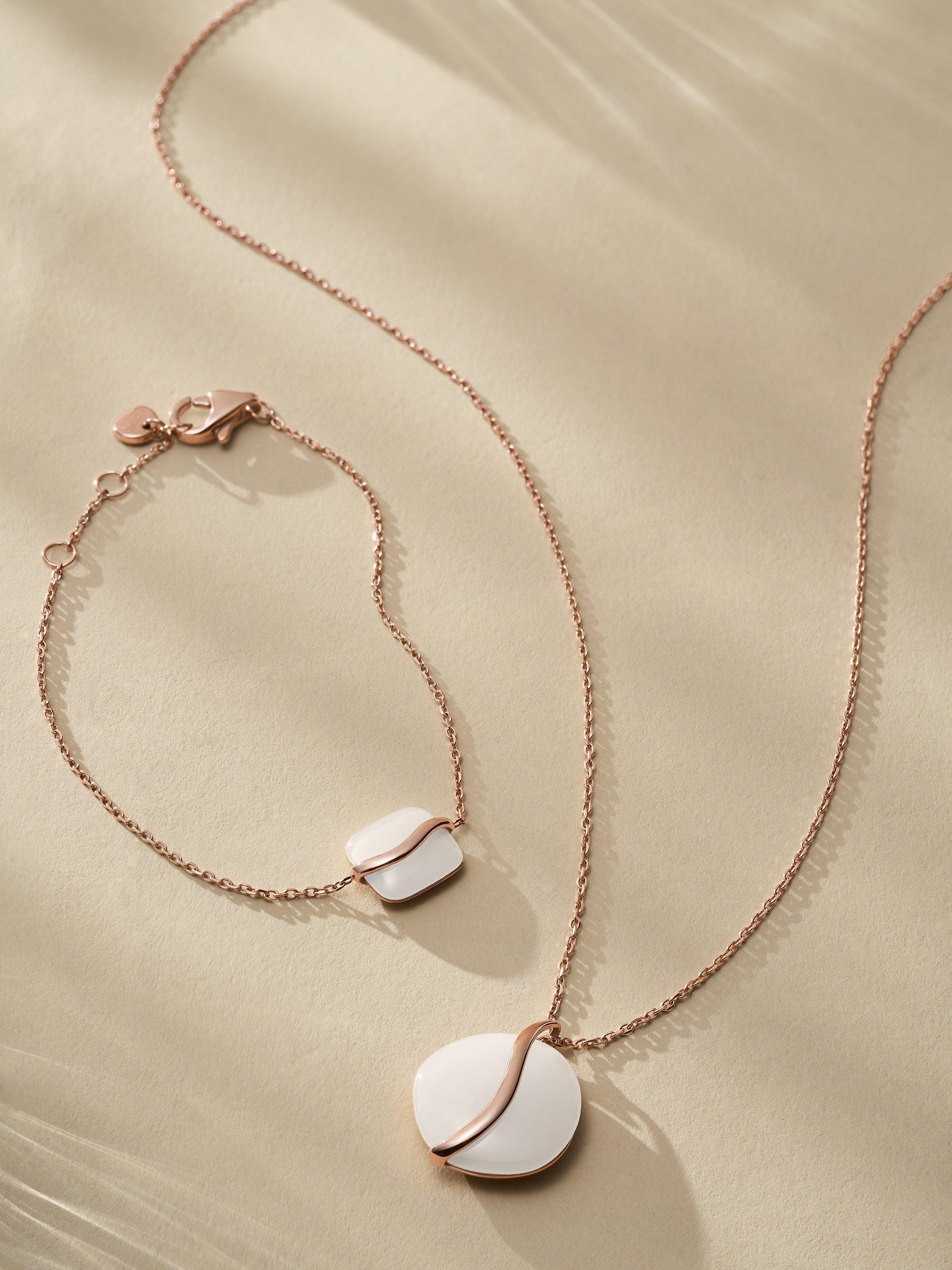 Product image 3 of 6, which shows Skagen Glass Stone Wave Pendant Necklace,